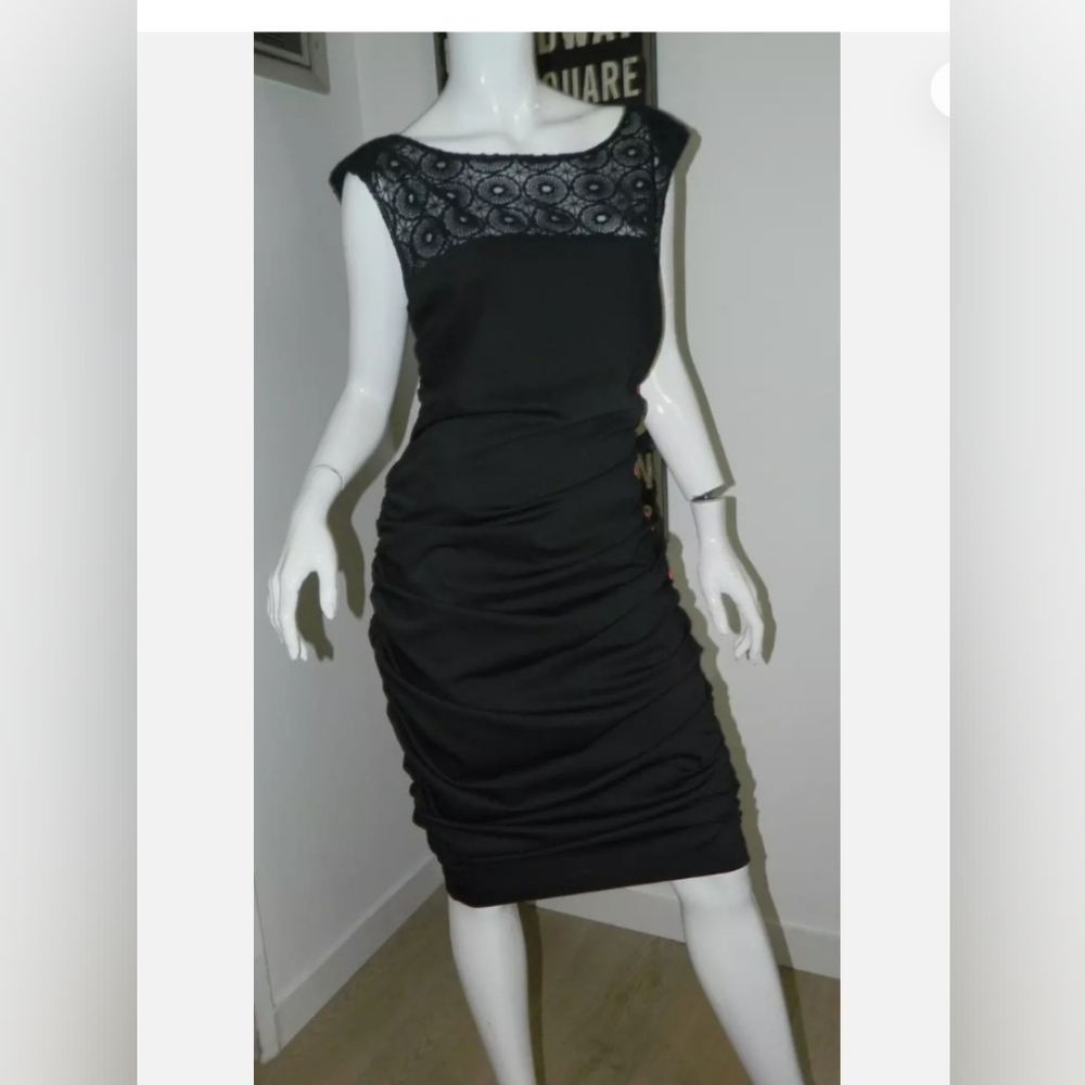 Rachel Roy Black draped dress